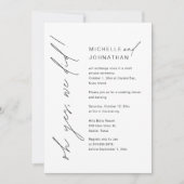 Invitation Oh Oui, On L'A Fait, Dîner Mariage Elopement (Devant)