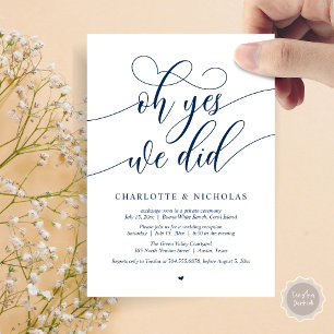 Invitation Oh Oui, On L'A Fait, Dîner Mariage Elopement