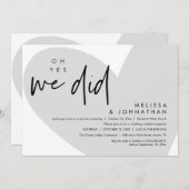 Invitation Oh oui, on l'a fait, soirée de mariage (Devant / Derrière)