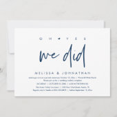 Invitation Oh oui, on l'a fait, soirée de mariage (Devant)