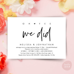 Invitation Oh oui, on l'a fait, soirée de mariage