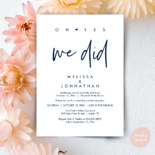 Invitation Oh oui, on l'a fait, soirée de mariage