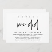 Invitation Oh oui, on l'a fait, soirée de mariage (Devant / Derrière)