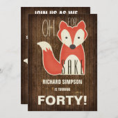 Invitation Oh, Pour La Fête D'Anniversaire De Fox Sake (Devant / Derrière)