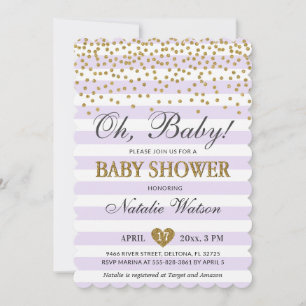 Invitation Oh pourpre de lavande de bébé et baby shower de