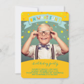 Invitation Oh Quel Amusant Confetti Anniversaire de enfant In (Devant)