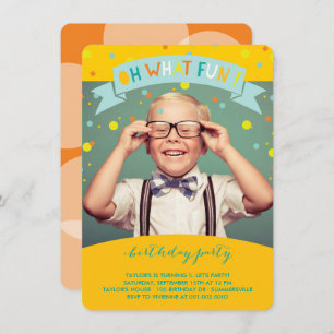 Invitation Oh Quel Amusant Confetti Anniversaire de enfant In