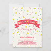 Invitation Oh Quel Amusant Confetti Anniversaire de enfant In (Devant)