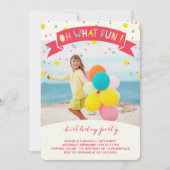 Invitation Oh Quel Amusant Confetti Anniversaire de enfant In (Devant)