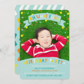 Invitation Oh Quel Amusant Confetti Dot Boy Anniversaire Invi (Devant / Derrière)