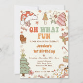 Invitation Oh Quel Amusant ! Cookie de Noël 1er fête d'annive (Devant)