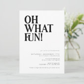 Invitation Oh Quel Amusant ! Fête de Noël moderne et minimali (Debout devant)