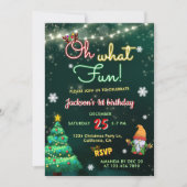 Invitation Oh Quel Amusant Néon Signes Fête Noël Anniversaire (Devant)