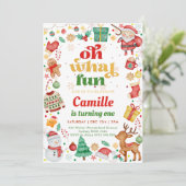 Invitation Oh Quel Amusant Noël Anniversaire (Debout devant)