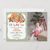 Invitation Oh Quel Amusant ! Noël Cookie Anniversaire Photo (Devant)