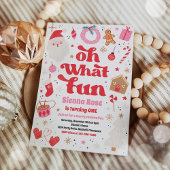 Invitation Oh Quel Amusant Noël Rouge Et Rose Fête Anniversai