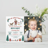 Invitation Oh Quel Amusant Père Noël Photo Anniversaire (Debout devant)