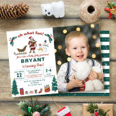 Invitation Oh Quel Amusant Père Noël Photo Anniversaire
