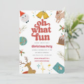 Invitation Oh Quel Amusant Rouge Et Rose Christmas Paty Invit (Debout devant)