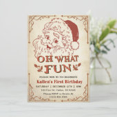 Invitation Oh Quel Amusant ! Soirée de Noël père Noël Retro (Debout devant)