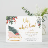 Invitation Oh Quel Amusant ! Un premier anniversaire de Noël (Debout devant)