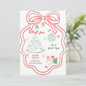 Invitation Oh Quel Amusant Whimsical Main Tirée Fête de Noël (Debout devant)