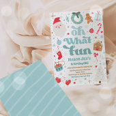 Invitation Oh Quel Amusement Bleu Et Rouge Noël Fête Annivers