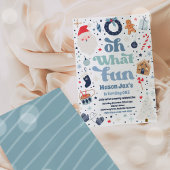 Invitation Oh Quel Amusement Bleu Et Rouge Noël Fête Annivers