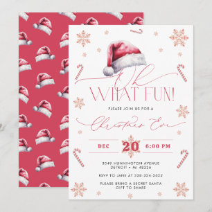 Invitation Oh Quel Amusement Chapeau de Père Noël Vacances de
