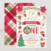 Invitation Oh Quel Amusement D'Être Un Anniversaire De Noël (Devant / Derrière)