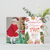 Invitation Oh Quel Amusement Noël Seconde Anniversaire (Debout devant)