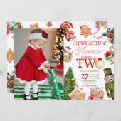 Invitation Oh Quel Amusement Noël Seconde Anniversaire (Devant / Derrière)