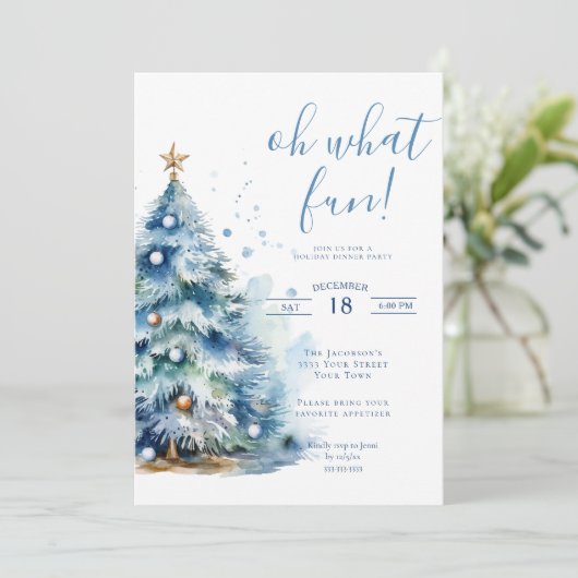 Invitation Oh Quel Amusement Noël Soirée (Debout devant)