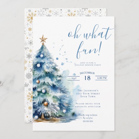 Invitation Oh Quel Amusement Noël Soirée (Devant / Derrière)