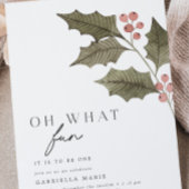 Invitation Oh Quel Anniversaire de enfant D'Hiver Amusant