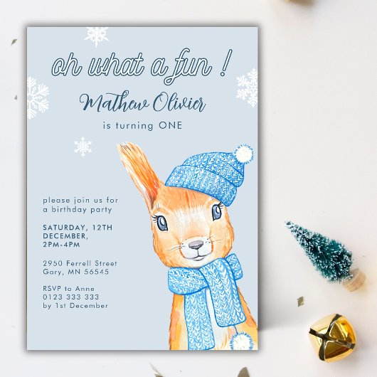 Invitation Oh Quel Hiver Amusant 1er Anniversaire