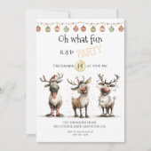 Invitation Oh quel plaisir de jolies rennes vacances fête (Devant)