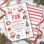 Invitation Oh quel plaisir Noël Anniversaire Fête Santas<br><div class="desc">Moderne et mignon "Oh, quel plaisir" Noël Anniversaire Invitations de fête. Caractéristiques de l'aquarelle Santas, adorables pull-overs, cadeaux, bonbons et arbres de Noël. Parfait pour une fête de Noël de toute occasion hivernale. Idéal pour un garçon ou une fille ! Pour apporter d'autres modifications, accédez à Personnaliser ce modèle. En...</div>