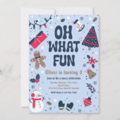 Invitation Oh, quel plaisir | Noël Fête d'anniversaire (Devant)