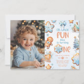 Invitation Oh quel plaisir Petit biscuit 1ère photo d'anniver (Devant)