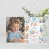 Invitation Oh quel plaisir Petit biscuit 1ère photo d'anniver (Debout devant)