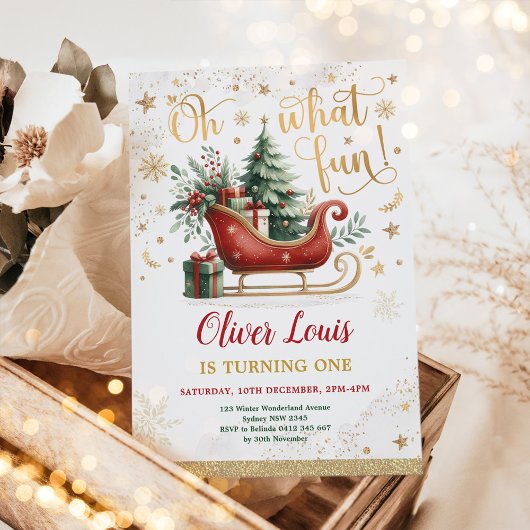 Invitation Oh, quel plaisir | Red Gold Winter Wonderland