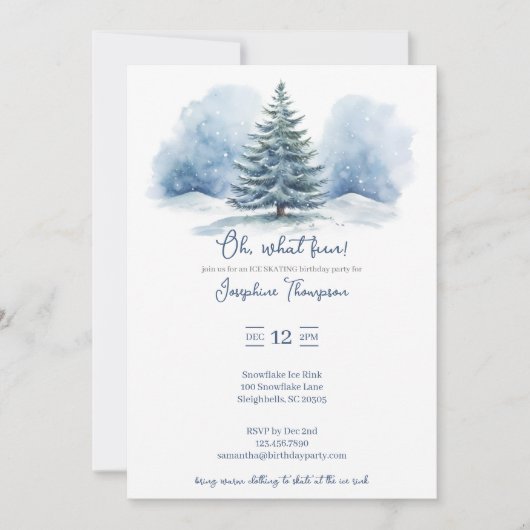 Invitation Oh, quel plaisir Snow À feuillage persistant Winte (Devant)