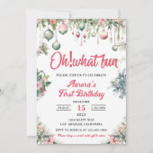 Invitation Oh Quelle Amusement Fête d'anniversaire Floral de (Devant)