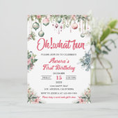 Invitation Oh Quelle Amusement Fête d'anniversaire Floral de (Debout devant)