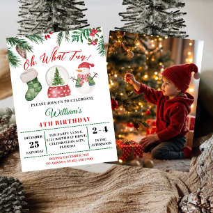 Invitation Oh Quelle Amusement ! Fête d'hiver Noël 4ème Anniv