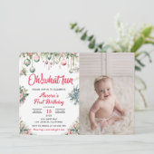 Invitation Oh Quelle Amusement Fleurs De Noël Photo De Naissa (Debout devant)