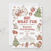 Invitation Oh Quelle Amusement Mignon Groovy Père Noël Fête d (Devant)