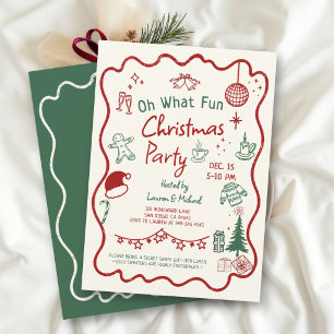 Invitation Oh Quelle Amusement Sweater Moche Rouge Vert Fête