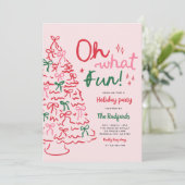 Invitation Oh, quelle main amusante tiré fêtes de Noël (Debout devant)